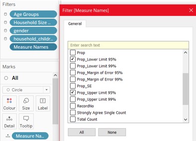 Add Measure Values, keep only Upper and Lower limit 95%