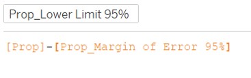 Create calculated field Prop Lower Limit 95%