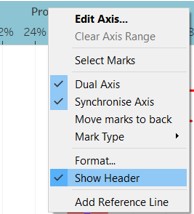 Uncheck upper horizontal axis header